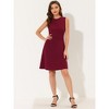 INSPIRE CHIC Women's Work Round Neck Sleeveless Fit and Flare Dresses - 3 of 4