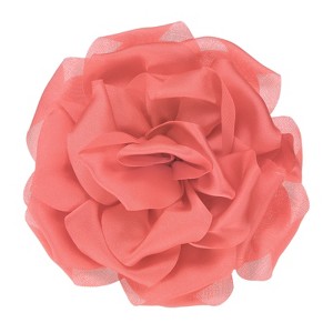 Unique Bargains Handmade Dainty Satin Fabric Big Peony Rose Flower Brooches Hair Clips 1 Pc - 1 of 4
