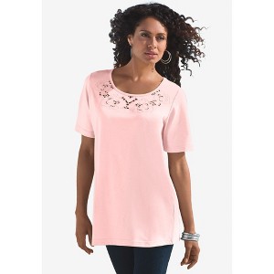 Roaman's Eyelet Cutout Tee - 1 of 4