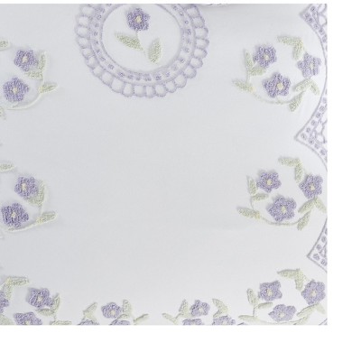 Lavender Floral Cotton Chenille King Bedspread Set