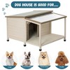 GustoWave Spacious Fir Wood Dog House with Open Roof and Terrace - Ideal for Small to Medium Dogs - Weatherproof, Sturdy Construction - 4 of 4