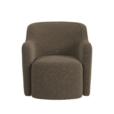 Upholstered Swivel Boucle Accent Chair Dark Brown - Homepop : Target