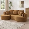 Christopher Knight Home Camilla Modern 106'' 3-Seater Upholstered Curved Sectional Sofa with 7 Pillows - 2 of 4
