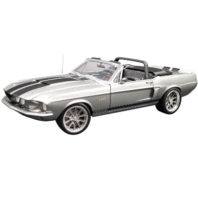 1967 Shelby GT500 Pro Touring Convertible Gun Metal Gray Metallic with Black Stripes Limited Ed 1/18 Diecast Model Car by ACME