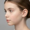 Guili 14K Gold Plated with White Mother Of Pearl Umbrella Design Stud Earrings For Kids - 3 of 3