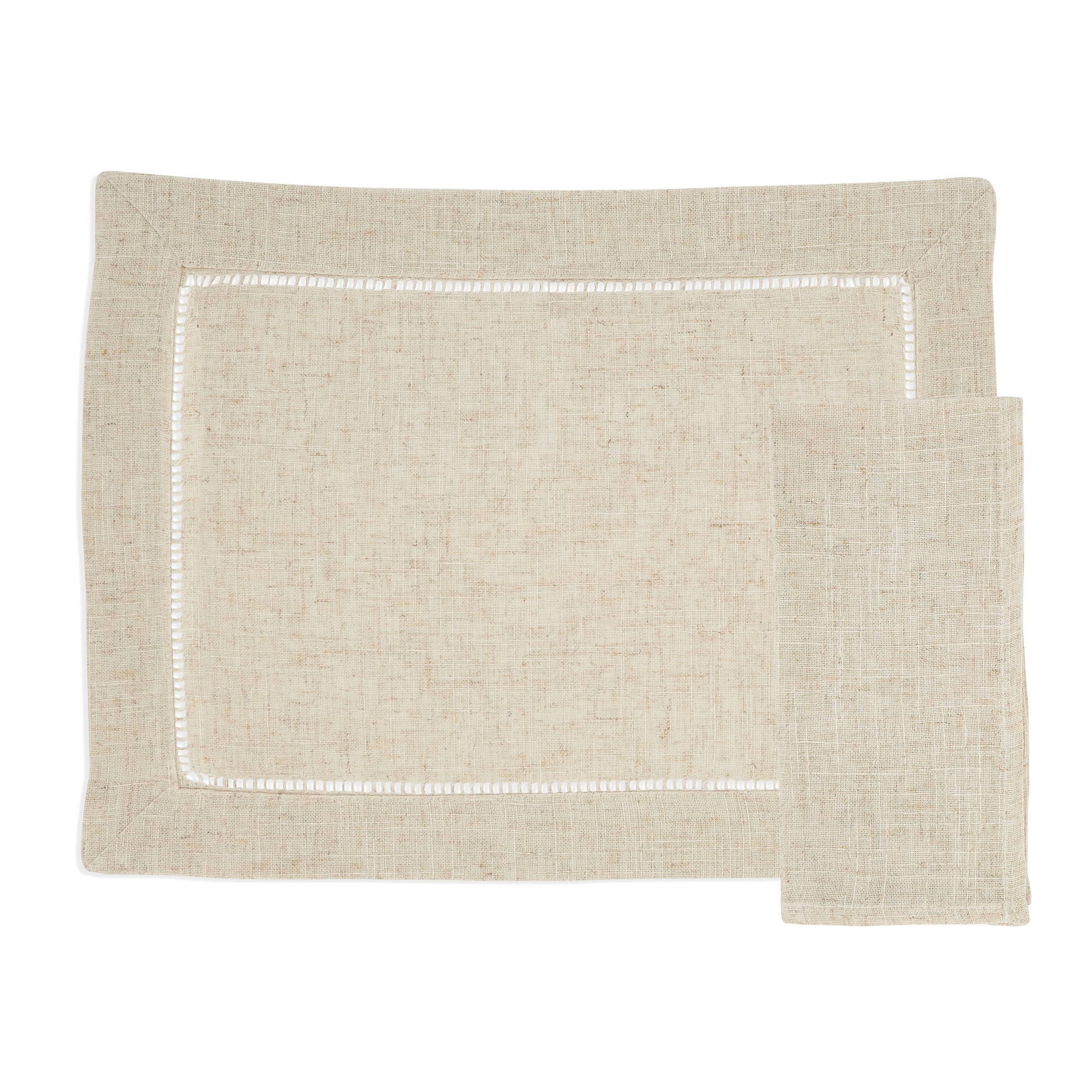 Saro Lifestyle Toscana Placemat and Napkin Set, Set of 8, Beige