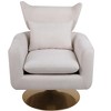 PAGED Modern Swivel Accent Chair, Teddy Fabric Ergonomic Arm Chair with Gold Metal Base, Reading Chair for Living Room, Bedroom - 4 of 4