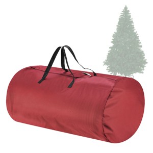 Hastings Home Zippered Canvas Christmas Tree Storage Bag - 12', Red - 1 of 4