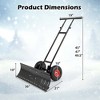 Costway 36" Snow Shovel Pusher with 10" Inflatable Wheels Adjustable Handle & Head Black - 2 of 4