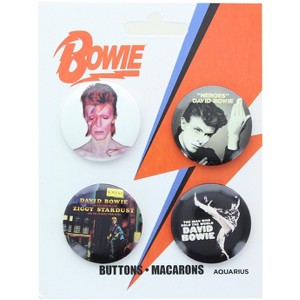 NMR Distribution David Bowie Carded Button Pin 4 Pack - 1 of 3