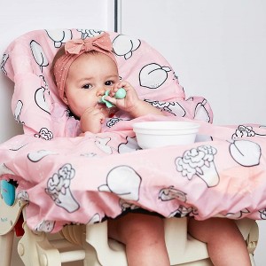 Grabease Allover Waterproof Bib for Self-Feeding Infants and Toddlers, Machine Washable, Ages 6-24 Months, Pink - 1 of 4