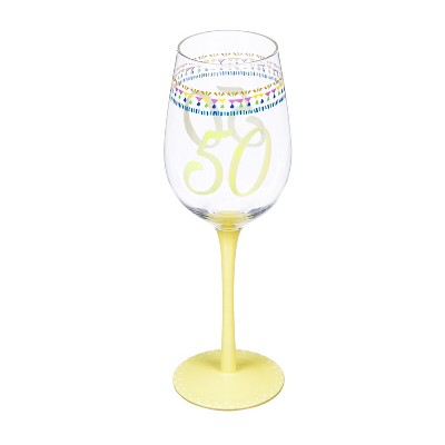 Evergreen Cypress Home Beautiful 50th Birthday Color Changing Wine Glass - 3 x 3 x 10 Inches Homegoods and Accessories for Every Space