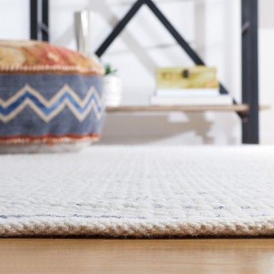 Navy Handwoven Wool 8' x 10' Rectangular Area Rug