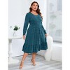 WhizMax Women's Classic Ribbed Knit Sweater Dress Plus Size Stretchy Comfy Casual Fall Dress - 3 of 4