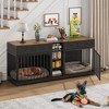 Whizmax 82” Large Dog Crate with 4 Drawers and Shelves, Double Dog Crate Furniture TV Stand, Wooden Heavy Duty Dog Crate for Medium Large Dogs - 3 of 4
