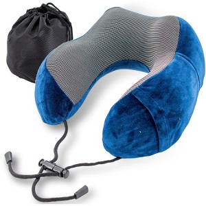 5 Star Super Deals Memory Foam Travel Pillow Orthopedic Contour Design with 360-Degree Head Support Neck Pillow - 1 of 4