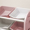Kids Toy Storage Organizer With 6 Bins Multi-Functional 3-Tier Shelf Organizer Storage Cabinet Unit For Playroom Bedroom Living Room Pink - 4 of 4