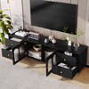 XIYUYEU TV Stand for 75 Inch TV with Round Metal Handles,TV Console Table with 4 Drawers and 2 Cabinets,Black/White - 4 of 4