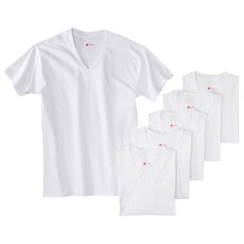 Hanes Premium Men's 6pk V-Neck T-Shirt - White M