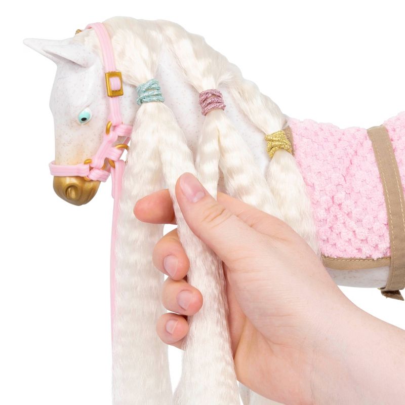 Our Generation 12&#34; Hair Play Foal - Glitter &#38; Hearts Andalusian Horse in White, 3 of 11