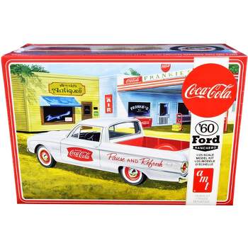 Skill 3 Model Kit 1960 Ford Ranchero with Vintage Ice Chest and Two Bottle Crates "Coca-Cola" 1/25 Scale Model by AMT