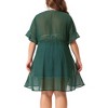 Agnes Orinda Women's Plus Size Ruffle Short Sleeve Tie Hollow Out Midi Summer Casual Cardigans - 4 of 4