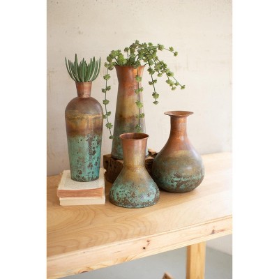 KALALOU Set of Four Two-Toned Copper Vases NDE1363