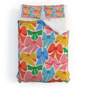 Deny Designs 3pc Queen Carriecantwell Rainbows Bright Multi Retro Kids' Duvet and Sham Set - 1 of 4