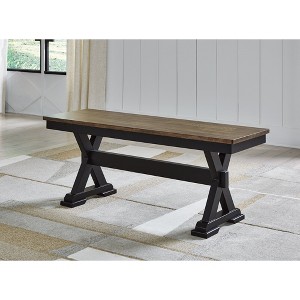 Signature Design by Ashley Wildenauer 50" Dining Bench, Brown & Black - 1 of 3