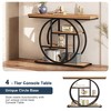 Resenkos 41.3" Console Table, Industrial 4-Tier Sofa Entryway Table with Circle Base,White - 3 of 4