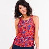 Calypsa Women's Plus Size Maya Tankini Swim Top WIth Removable Cups - 3 of 4