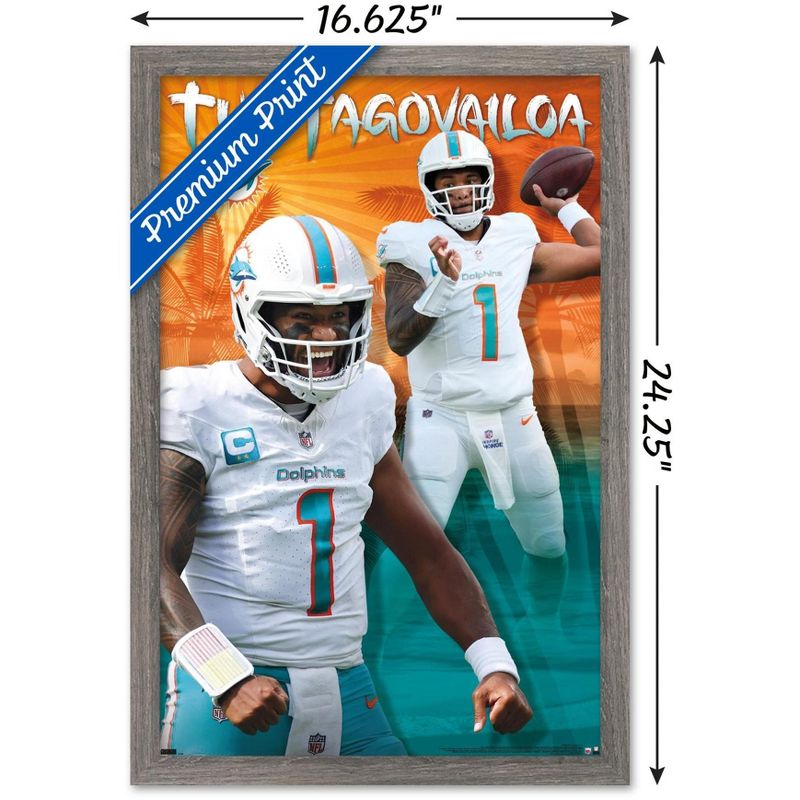 Trends International NFL Miami Dolphins - Tua Tagovailoa 24 Framed Wall Poster Prints, 3 of 7