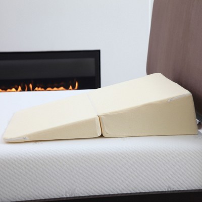 Ivory Memory Foam Folding Wedge Pillow for Maternity Support