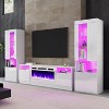AMERLIFE Modern Highgloss Fireplace Entertainment Center Set - 2 of 2