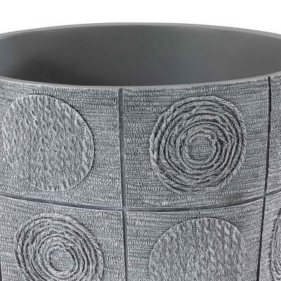 Silver Textured Accent Boho-Chic Plastic Rubbish Bin