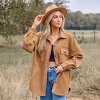 Women's Oversized Camel Button-Down Shirt Jacket - Cupshe - 4 of 4