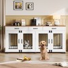 COZONY 71" Dog Crate Furniture for 2 Dogs, Wooden Double Crate with Divider Doors Large Indoor Dog Kennel TV Stand End Table for Large Medium Breeds - 4 of 4