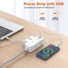 Itopfox Power Strip Surge Protector with 6 Outlets & 3 USB Ports (1 USB-C), 5Ft Extension Cord, 3-Side Design, Wall Mount, Compact for Travel, Home - 3 of 4