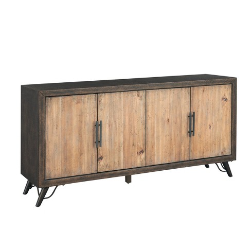 Treasure Trove Accents 4 Door Credenza Albany Textured Dark Brown : Target