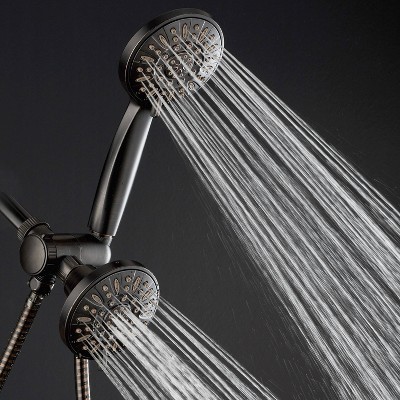 Oil Rubbed Bronze Dual Shower Head with Handheld and Pulse Mist