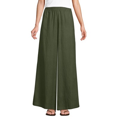 Lands' End Women's Linen High Rise Palazzo Pants