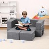 Kids Play Couch, 3Pcs Modular Kids Couch Toddler Couch for Playroom Bedroom, Convertible Foam Kids Play Sofa with Removable Cover - 2 of 4