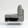 Vynxaria Modular Armless Sectional Sofa Seat Module - Corduroy Fabric, with Back Cushion, Gray, Customizable Layout for Living Space - 4 of 4