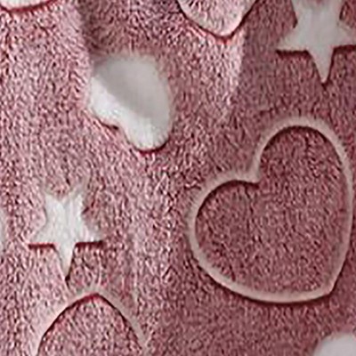 Glow-in-the-Dark Pink Hearts and Stars Knitted Throw Blanket