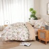 Queen Size 100 Cotton Floral Duvet Cover Set, 3 - PC, Breathable with Zipper Corner Ties - 4 of 4
