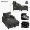 Vynxaria Modern Oversized Chair with Ottoman,Chenille Fabric Sofa Bed,Accent Chair Comfy Sofa with Cupholders,Apartment - 2 of 4