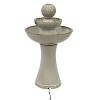 Sunnydaze Gentle Glow 2-Tier Ceramic Outdoor Fountain with LED Lights - 26.5" H - Off-White - 2 of 4