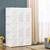Yukimo 41" White Foldable Armoire Portable Closet Wardrobe with Storage Cubes, Hanging Rods and Magnetic Doors - 2 of 4