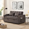 APRILSOUL55.10"Modern Velvet Loveseat Futon Sofa Couch w/Pullout Bed,Small Love Seat Lounge Sofa - 3 of 4