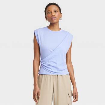  Women's Slim Fit Drape Wrap T-Shirt - A New Day™